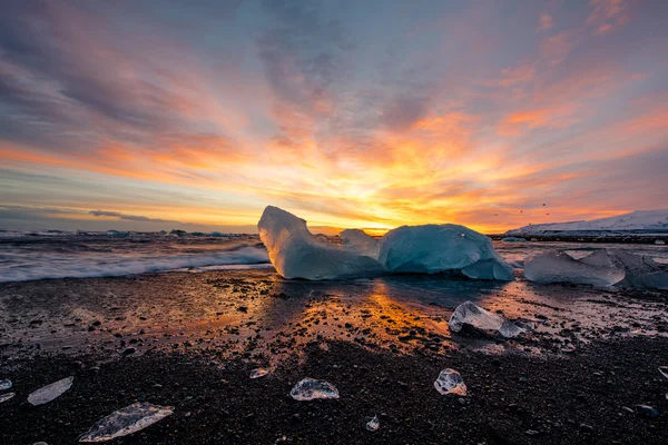 Jokulsarlon LED beach — Stock fotografie