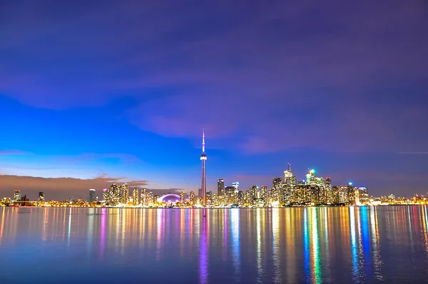 Toronto Skyline à noite — Fotografia de Stock