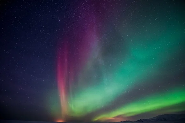 Aurora boreale in iceland — Foto Stock