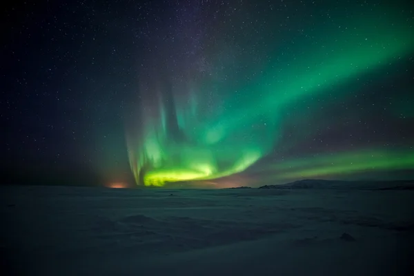 Zorza polarna w Islandia — Zdjęcie stockowe