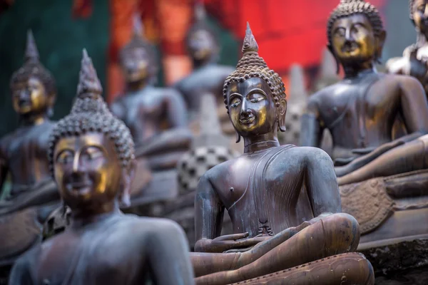 Buddha-szobrok a templomban — Stock Fotó