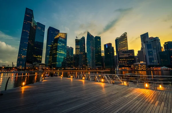 Belle ligne d'horizon de Singapour — Photo
