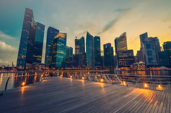 Hermoso horizonte de Singapur — Foto de Stock