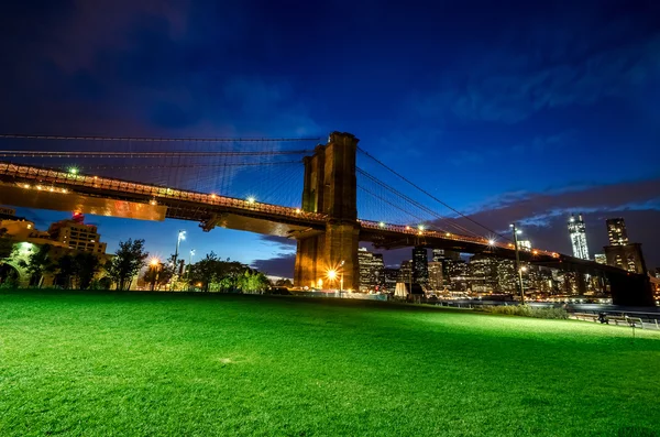 New York Skyline bei Nacht — Stockfoto