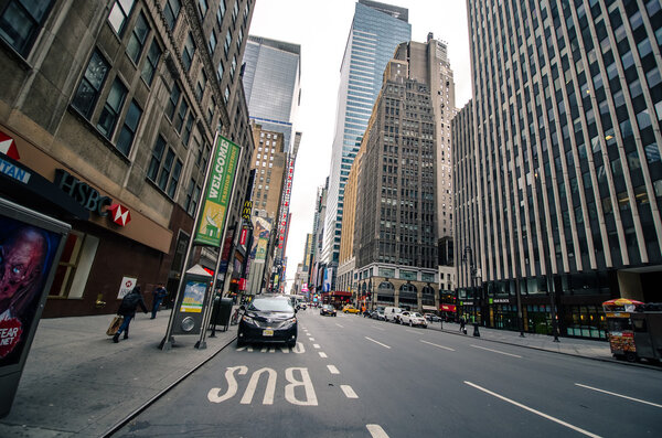 NEW YORK CITY, USA - OCT 14, 2012: abstract photo of New York City street, USA