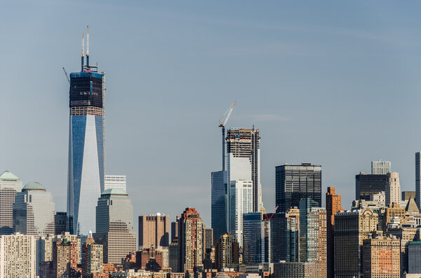 New York City panorama with Manhattan Skyline over Hudson River. NewYork City, USA