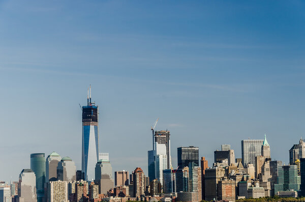 New York City panorama with Manhattan Skyline over Hudson River. NewYork City, USA