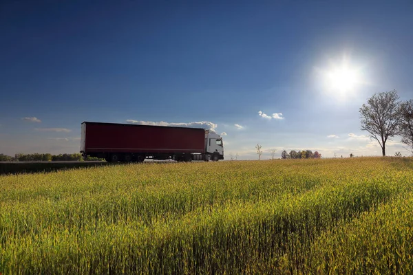 Truck Transport Road Sunset Cargo — Stock Photo, Image