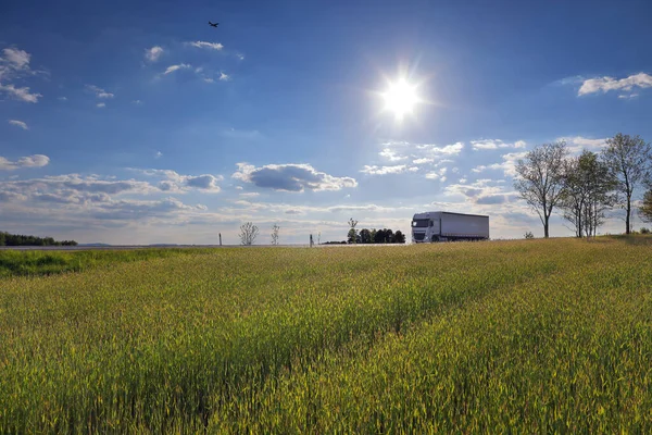 Truck Transport Road Sunset Cargo — Stock Photo, Image