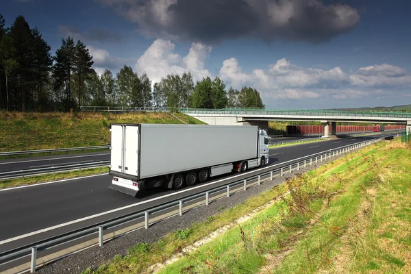 Vrachtwagen op de weg — Stockfoto