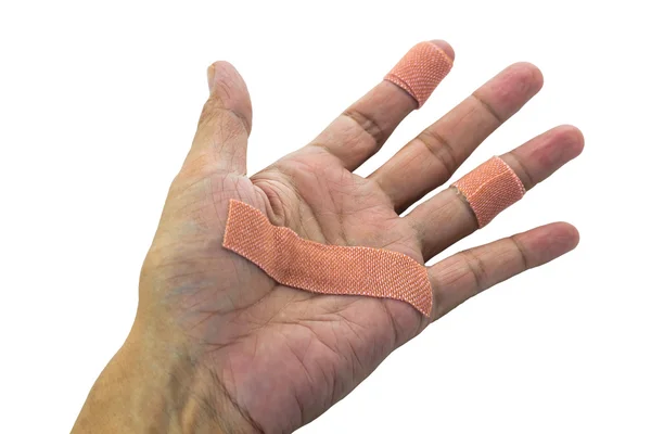 Handfläche mit Verband — Stockfoto