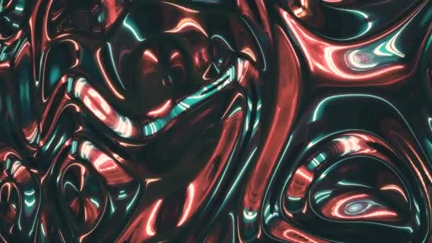 Dark bronze metallic texture with flowing ripples and deep shadow. Stylish reflection flow in 3d rendering holographic abstract background in 4K video. — Stock Video