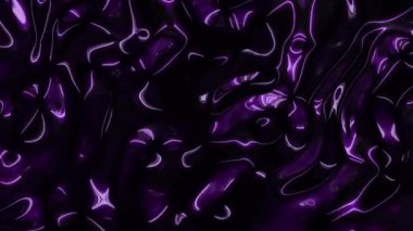 Dalgalı dalgalı yüzey dalgalarının çok renkli yanardöner dokusu. Mor, gök mavisi ve mavi metalik yansıma akışı. Soyut grafik tasarımı 3d görüntüleme arkaplanı 4K.
