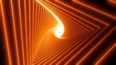 Edm müzik animasyonu için VJ tünel videosu parlayan soyut üçgen. Neon üçgen tüneli olan soyut bir arkaplan. - Evet. Beyaz neon çizgilerden oluşan üç boyutlu üçgen tünel animasyonu. Kusursuz.