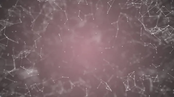 大数据可视化，抽象的纳米科技粉色丛背景，网状纳米科技全球网络与复制空间动画完美循环uhd 4k 3840 2160 — 图库照片