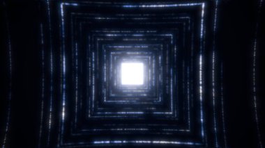 Hypnotic Square Endless Tunnel vj müzik işitsel-görsel kulüp olayı animasyon dans partisi enerji video dj döngü görüntüleri 3d render 4k.
