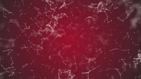 Visualização de big data, nanotecnologia abstrata fundo de plexo de cor carmesim, rede global de nanotecnologia de malha com espaço de cópia animado em loop perfeito uhd 4k 3840 2160 — Fotografia de Stock