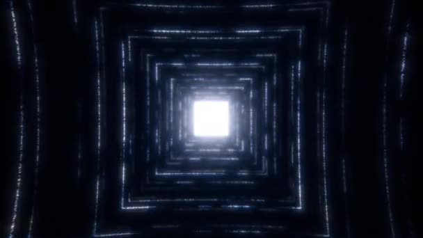 Hypnotic Square Endless Tunnel vj edm música audiovisual club evento animación danza energía fiesta vídeo dj loop metraje 3d render 4k. — Vídeo de stock