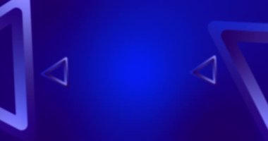 Geometrik şekilli soyut mavi arkaplan. Bu animasyon kusursuz bir şekilde döngülenmiş, 3D dönen üçgenler, bir metin arkaplan olarak idealdir.