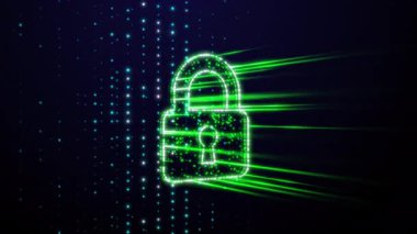 Yeşil bir asma kilidin canlılığı aktif korumayı ve güvenli ve güvenli bir bağlantıyı simgeliyor. Bu görsel, anti virüs yazılım reklamları, ağ güvenlik panelleri ve görsel doğrulama için idealdir.