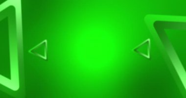 Canlı yeşil soyut arkaplan tasarımı. Bu animasyon kusursuz bir şekilde döngülenmiş, 3D dönen üçgenler, bir metin arkaplan olarak idealdir.