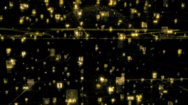 Siber uzayda sosyal ağ konseptindeki birçok portreyi, gezegen modelinin arka planında koyu sarıya bağlı yüzler akışı ile veritabanı olarak gösteren hareketli video görüntüleri. Üç Boyutlu Özet