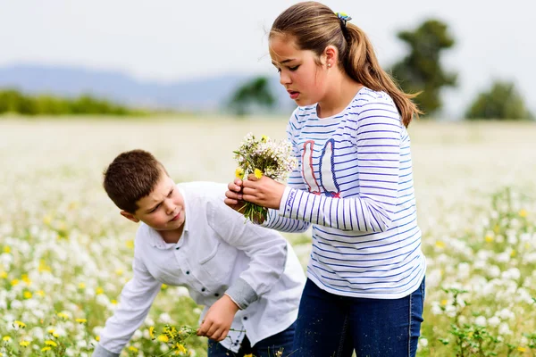 Playing among the flowers 7 — Stock Photo, Image