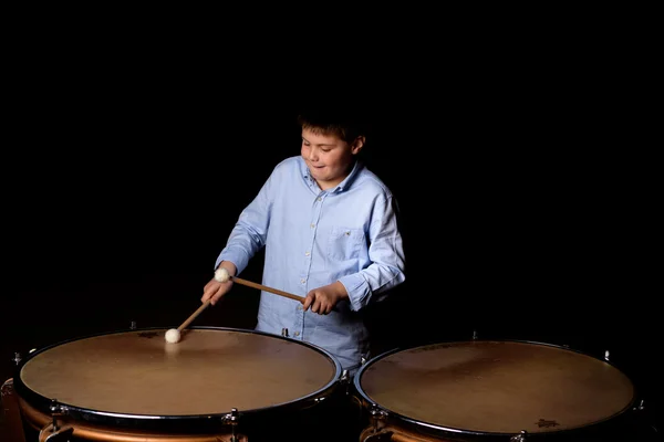 Little drummer with drumsticks — Stock Photo, Image