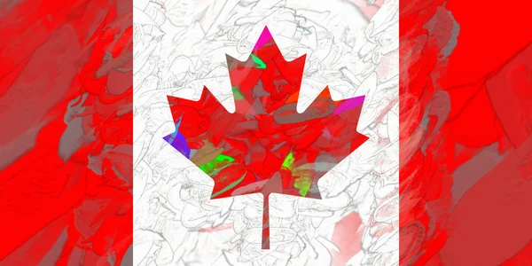 Drapeau du Canada coloré — Photo