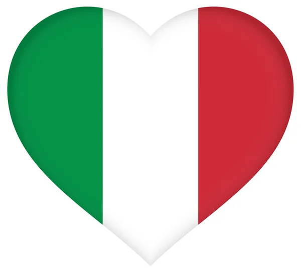 Italia bandiera cuore — Foto Stock