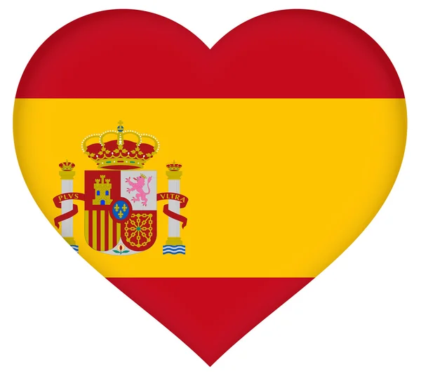 Bandeira da Espanha Coração — Fotografia de Stock