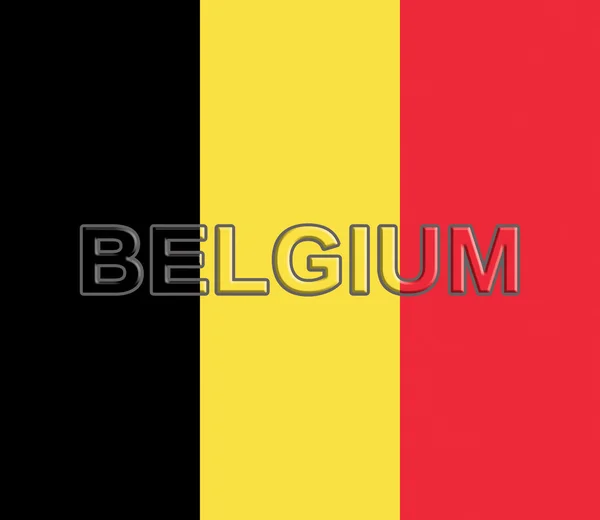 Vlag van België met tekst — Stockfoto