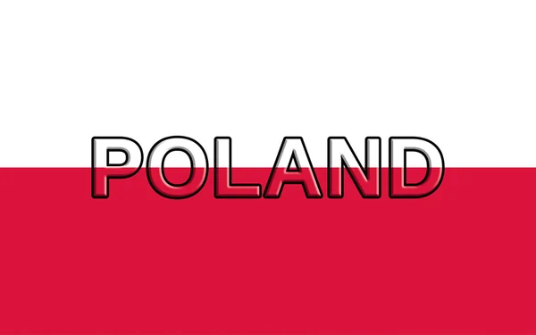 Flaga Polski z tekstem — Zdjęcie stockowe