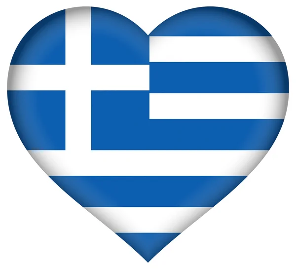 Vlajka Řecko srdce — Stock fotografie