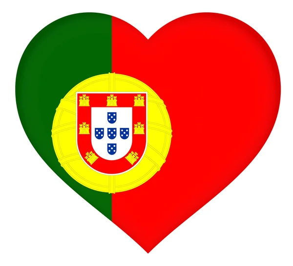 Bandeira de Portugal Heart — Fotografia de Stock