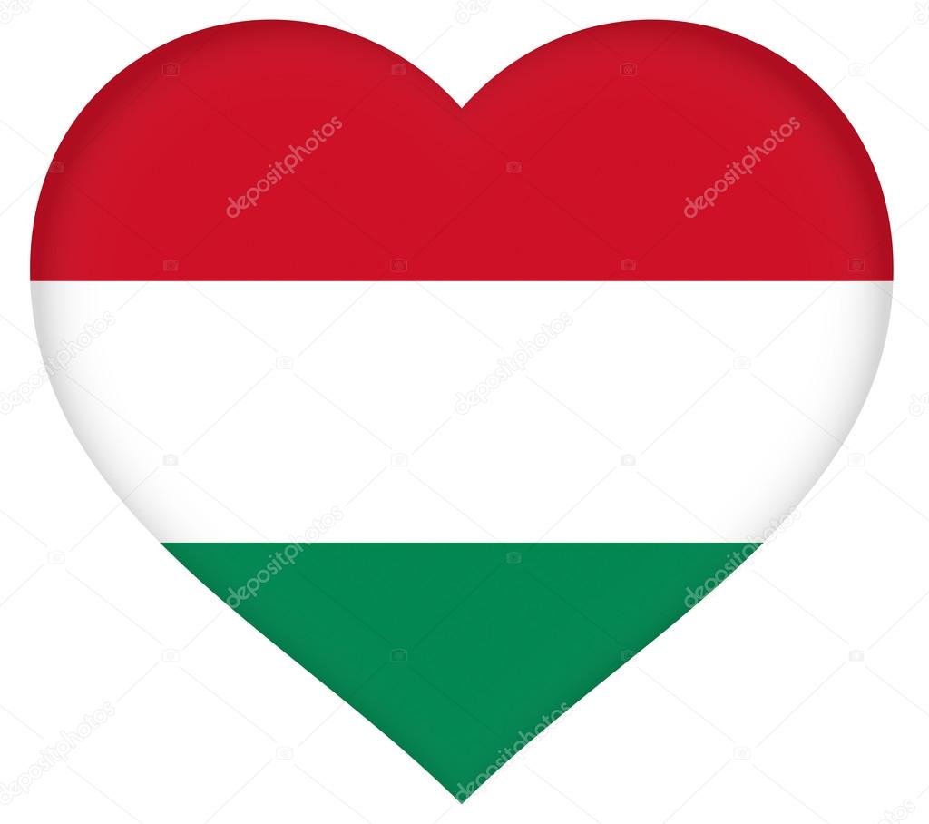 Vlag van Hongarije hart — Stockfoto © diverroy #119764350