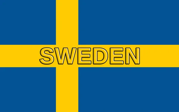 Flagge des schwedischen Wortes — Stockfoto