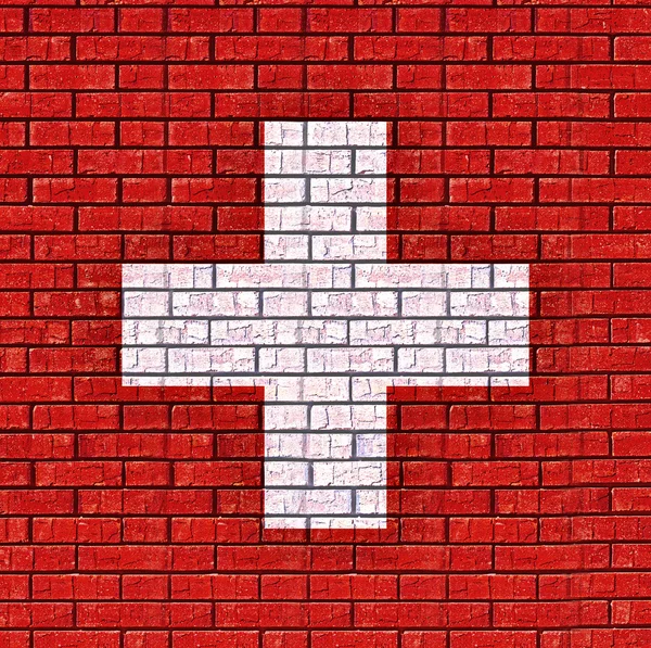 Bandeira da Suíça Graffiti — Fotografia de Stock