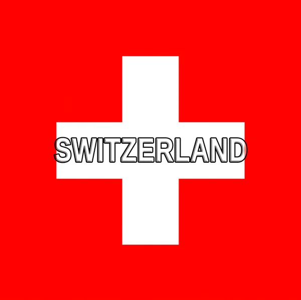 Flagge der Schweiz Wort — Stockfoto