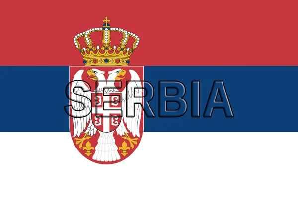 Bandera de Serbia Palabra —  Fotos de Stock