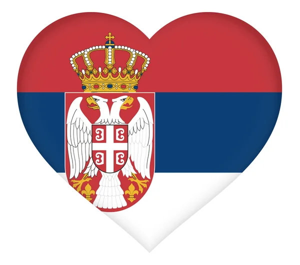 Bandera de Serbia Corazón — Foto de Stock