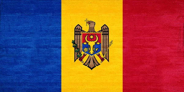 Moldova Grunge 的旗帜 — 图库照片