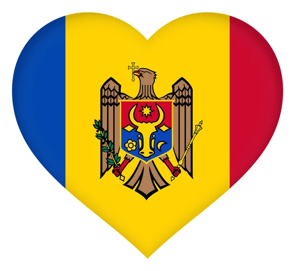 Bandera de Moldova Corazón — Foto de Stock