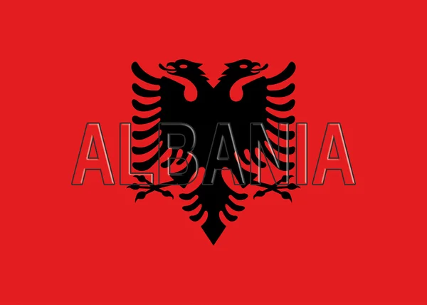 Bandera de Albania Palabra — Foto de Stock