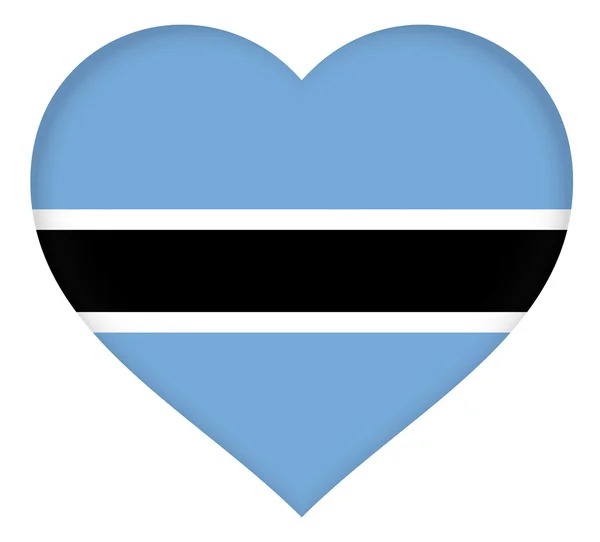 Bandera de Botswana Heart — Foto de Stock