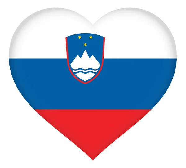 Σημαία της Σλοβενίας καρδιά — Φωτογραφία Αρχείου