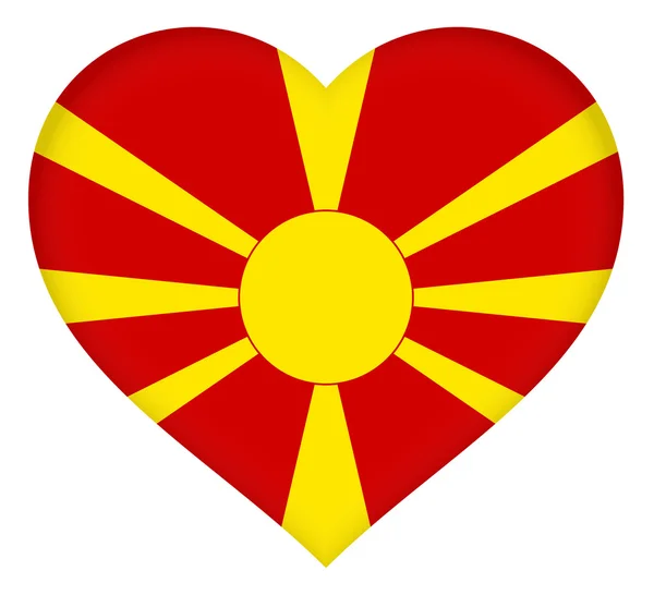 Drapeau de Macédoine Coeur — Photo