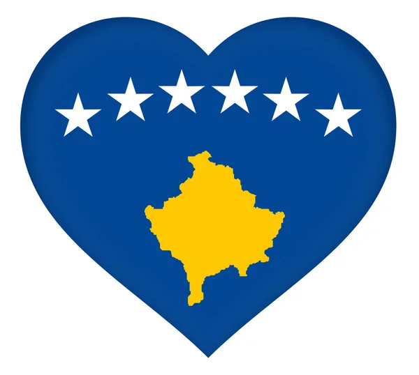 Flagga av Kosovo hjärta — Stockfoto