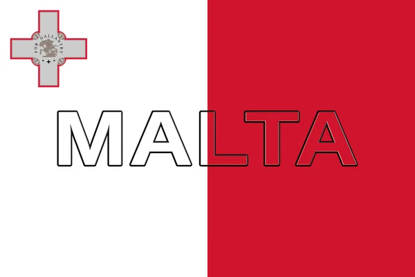 Bandera de Malta Palabra — Foto de Stock