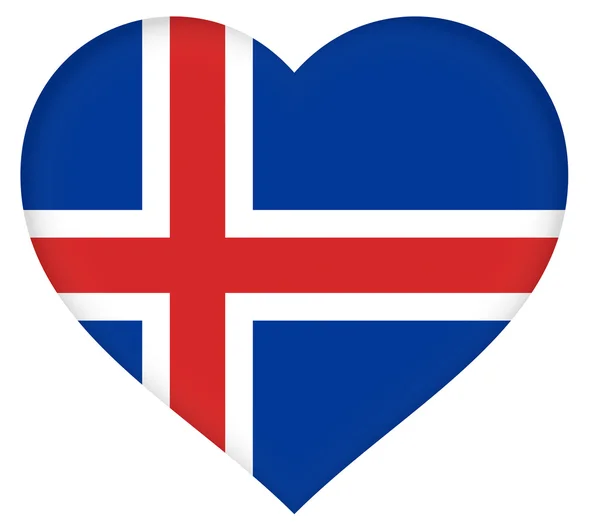 Σημαία της Ισλανδίας καρδιά — Φωτογραφία Αρχείου